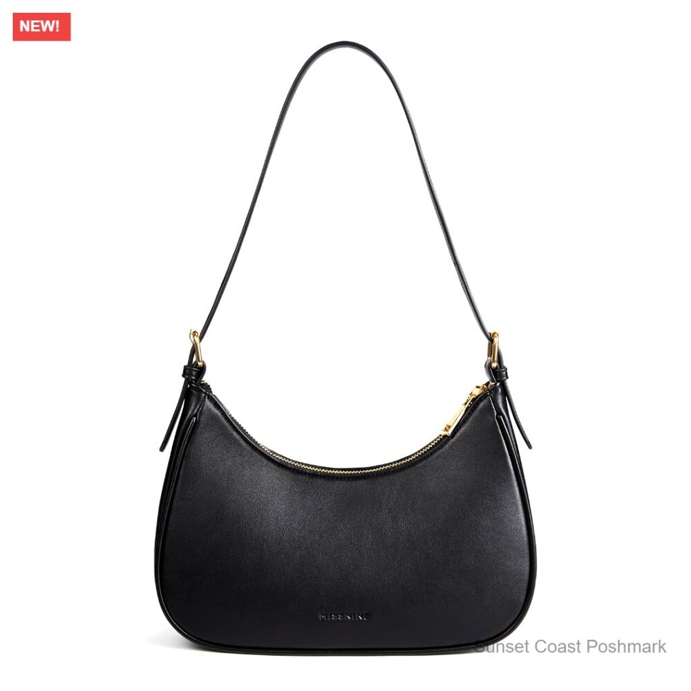 Small Vegan Leather Hobo Shoulder Bag Adjustable Strap Chic Everyday Purse